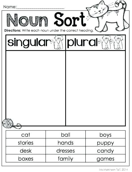 Singular And Plural Nouns Worksheets Grade 2 - Free Plural Nouns Worksheets For 2Nd Grade Cut And Paste