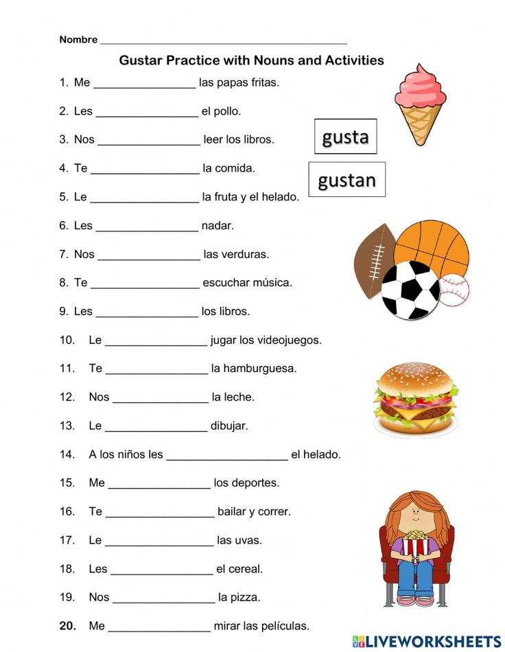 Spanish Gustar Practice With Nouns And Activities Worksheet In 2023  - Gustar With Nouns Worksheet Answers