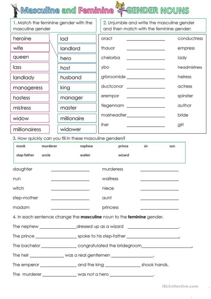 The Gender Of Nouns Spanish Worksheet Answers Key Pyramid Printable  - Gender Of Nouns In Spanish Worksheet Answers