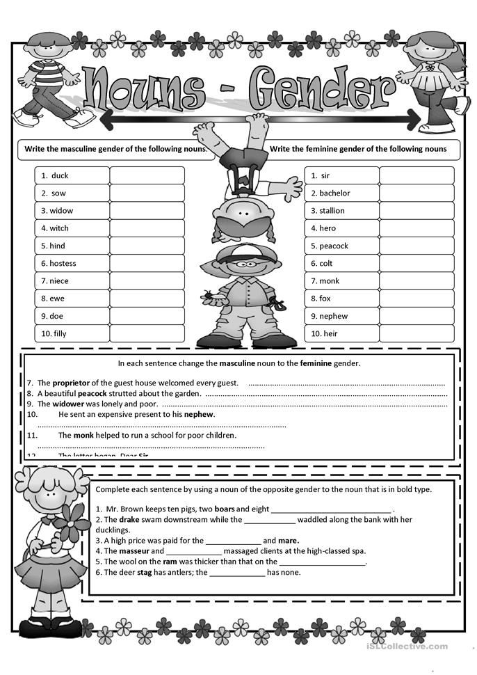 The Gender Of Nouns Spanish Worksheet Answers Key - Gender Of Nouns In Spanish Worksheet Answers