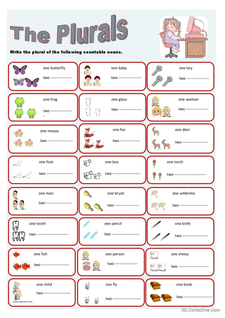 The Plurals English ESL Worksheets Pdf Doc - Plural Nouns S Es Worksheet