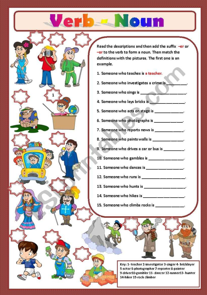 VERB NOUN ESL Worksheet By Macomabi - Nouns And Verbs Esl Worksheets