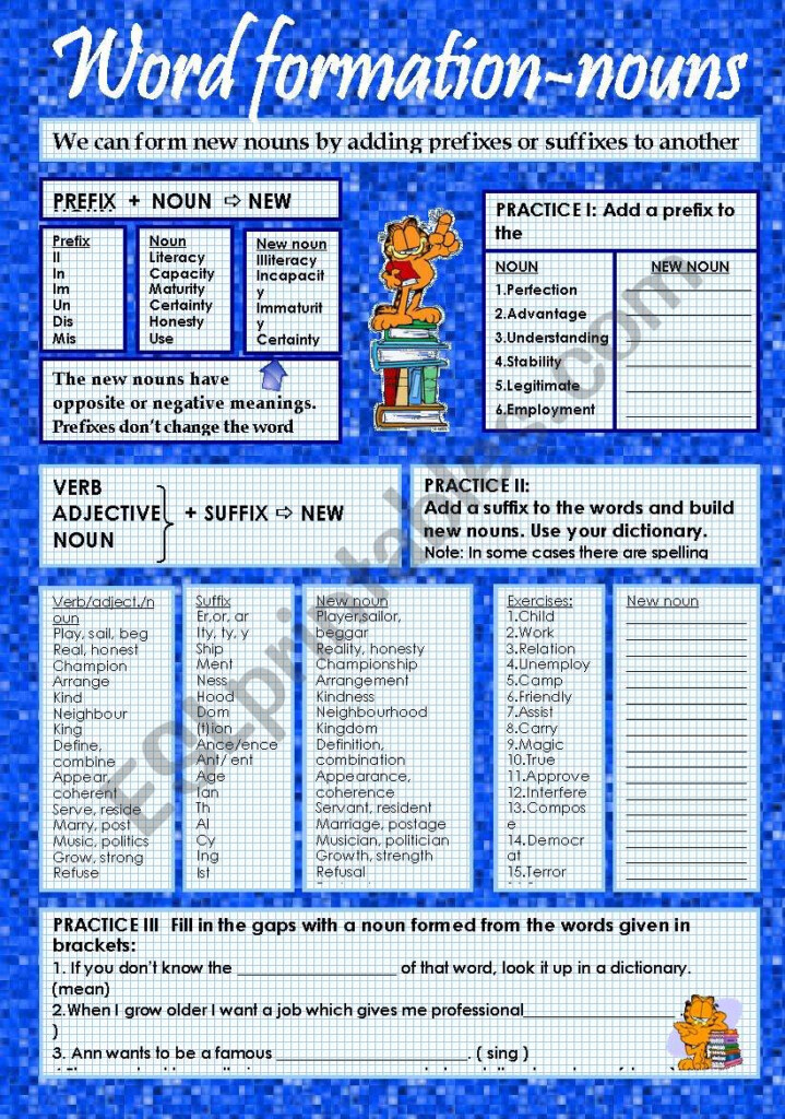 Word Formation Nouns ESL Worksheet By Genita - Noun Formation Worksheets