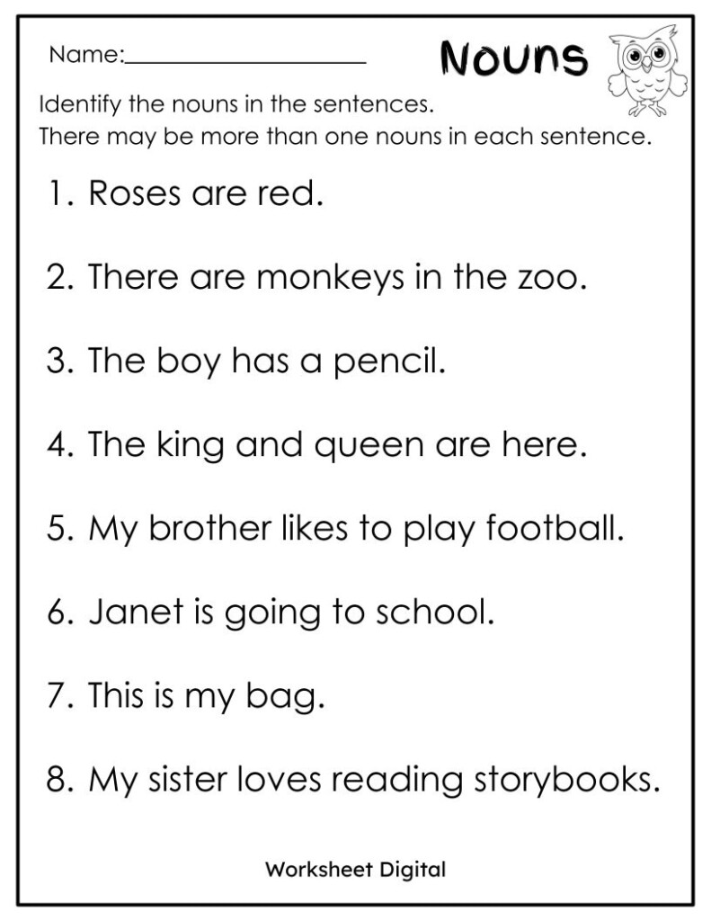 10 Printables Identify The Nouns Worksheets For Grade 1 3 Etsy UK - Identify The Noun Worksheets