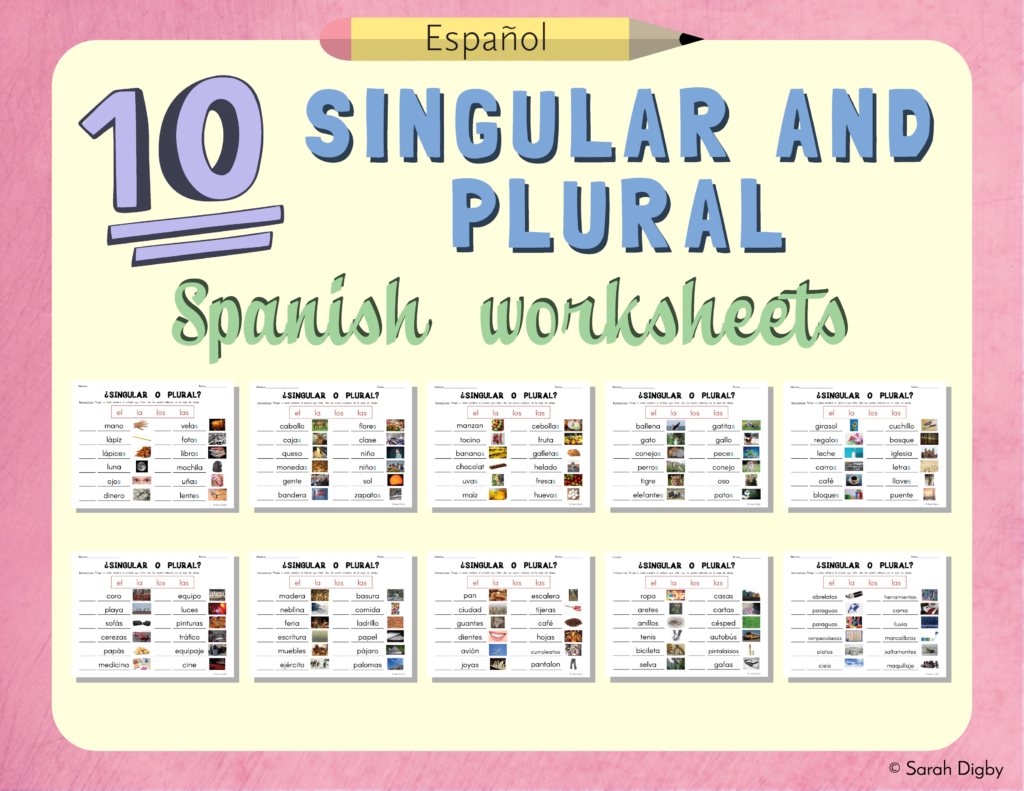 10 Spanish Leveled Singular plural Grammar Worksheets The More  - Hay Singular Or Plural Nouns Sanish Worksheet