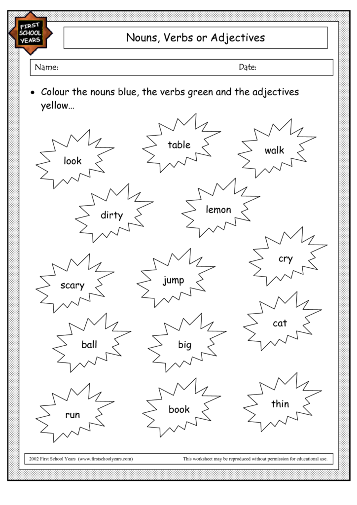 15 Noun Coloring Worksheets Worksheeto - Noun Verb Adjective Coloring Worksheet