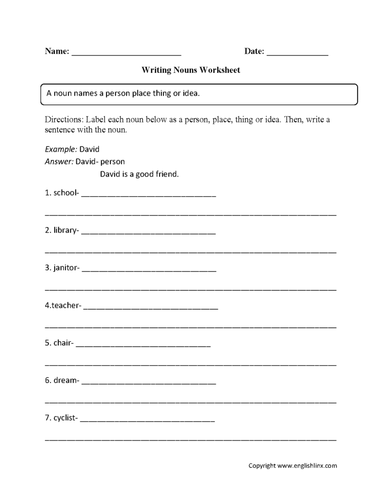 18 Nouns Worksheets For 7th Grade Worksheeto - Identifying Noun Types Worksheet 7Th Grade