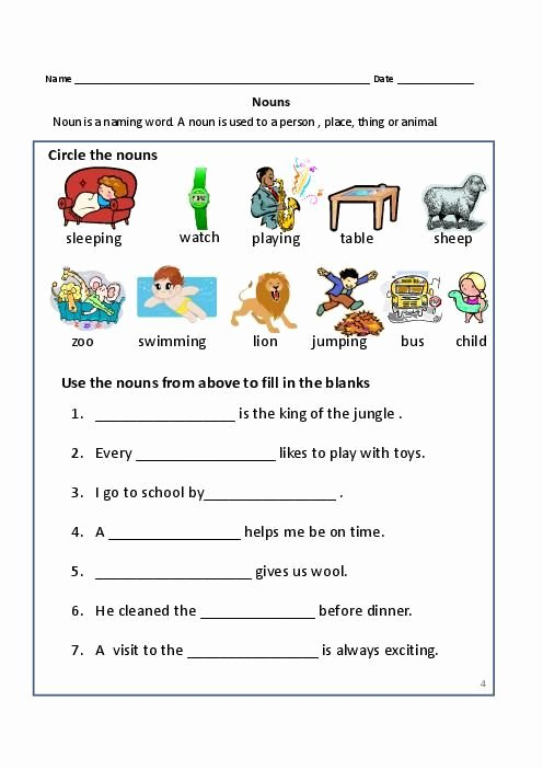 2nd Grade Nouns Worksheets Printable - 2N Grade Noun Worksheets Word Box