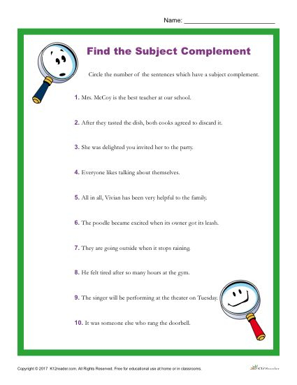 31 Subject Complement Worksheet With Answers Support Worksheet - Nouns As Subject Complement Worksheets