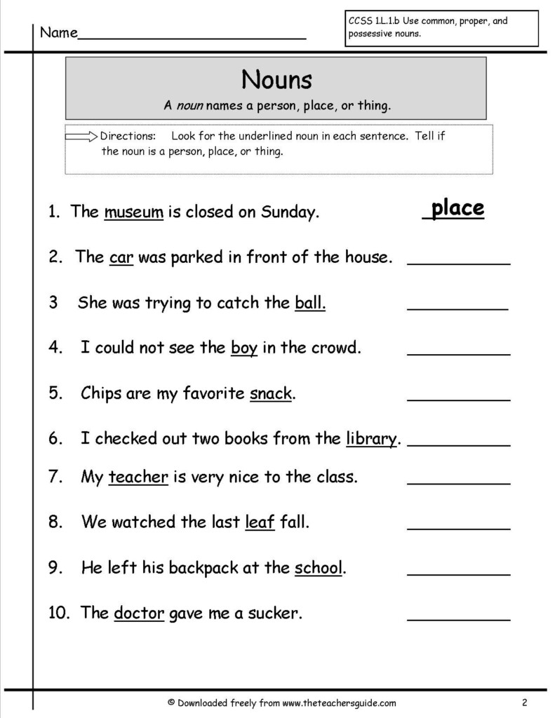 3rd Grade Noun Worksheets Pdf - Kinds Of Nouns Worksheet Grade 3