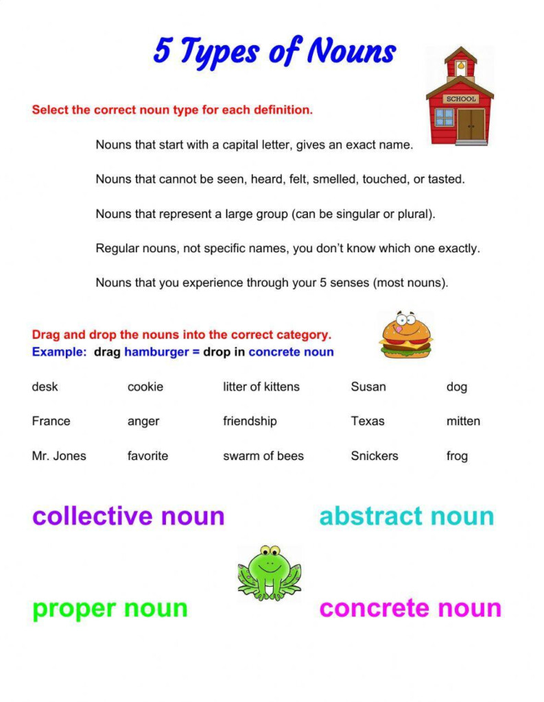 5 Types Of Nouns schoolhouse Worksheet Live Worksheets Worksheets  - 5 Types Of Nouns Worksheet