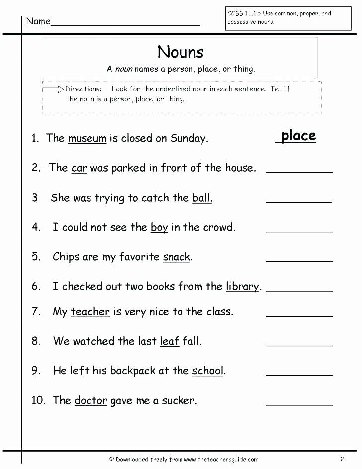 5th Grade Nouns Worksheet - 5Th Grade Worksheets On Nouns