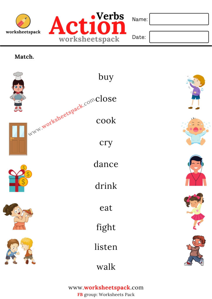 Action Verbs Worksheets For Grade 2 Pdf - Noun Action Verb Worksheet