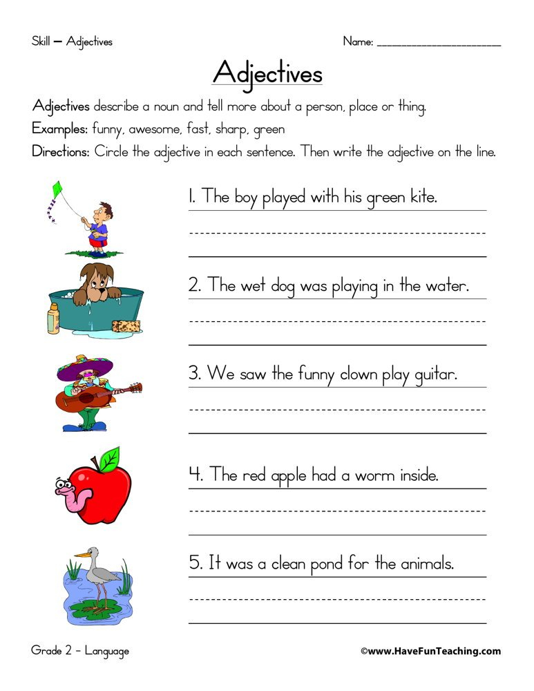 Adding Adjectives Worksheet By Teach Simple - Adding Adjectives To Nouns Worksheets