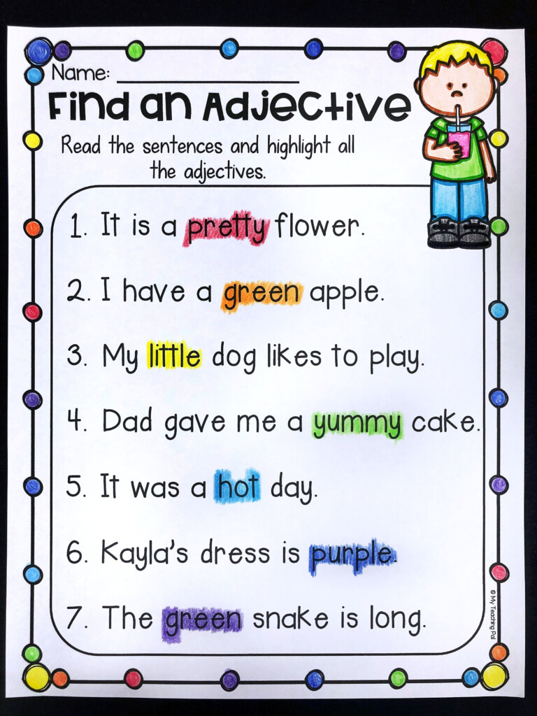 Adjectives Verbs And Nouns Worksheets - Worksheet For Nouns Verbs And Adjectives