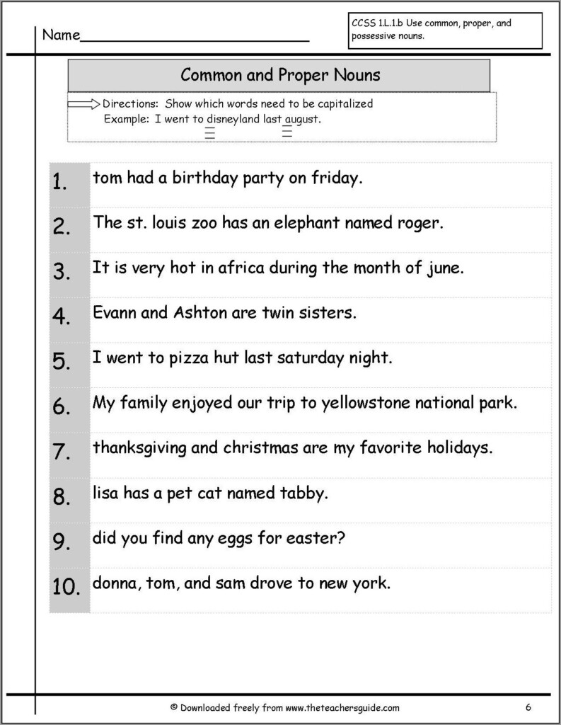 Capitalizing Proper Nouns Worksheet 2nd Grade BEST GAMES WALKTHROUGH - Capitalizing Proper Nouns Worksheet 2Nd Grade