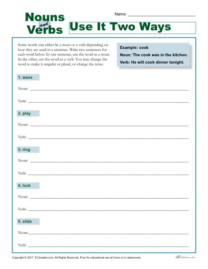 Changing Nouns To Verbs Worksheets - Changing Verbs To Nouns Worksheet Pdf