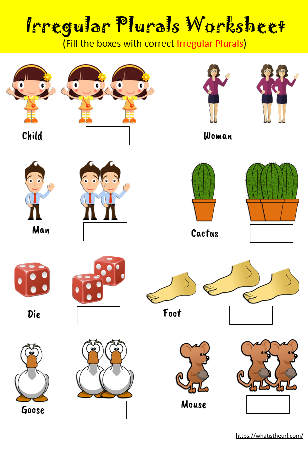 Chart Worksheet On Irregular Plurals Your Home Teacher - Irregular Plural Nouns Worksheet For Grade 1