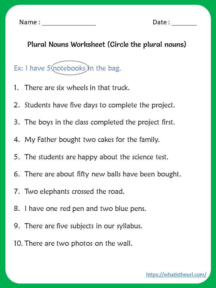 Circle The Nouns Worksheet - Circle Noun Worksheet