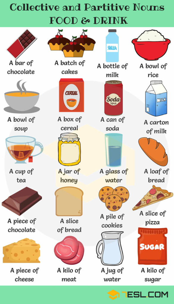 Collective Noun Definition List Examples Of Collective Nouns In  - Collective Nouns Food Worksheet