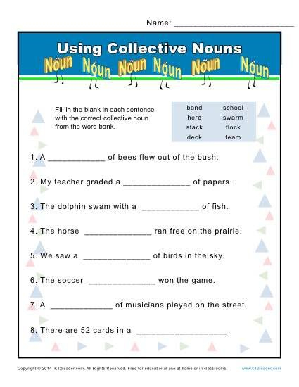 Collective Noun Worksheet With Answers - Collective Nouns Worksheet With Answers For Grade 3