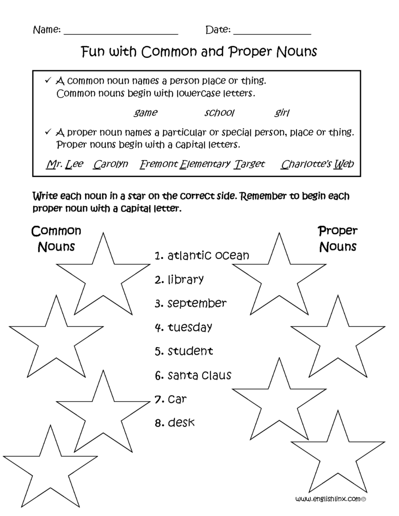 Common And Proper Nouns 3rd Grade - Common And Proper Nouns 3Rd Grade Worksheets