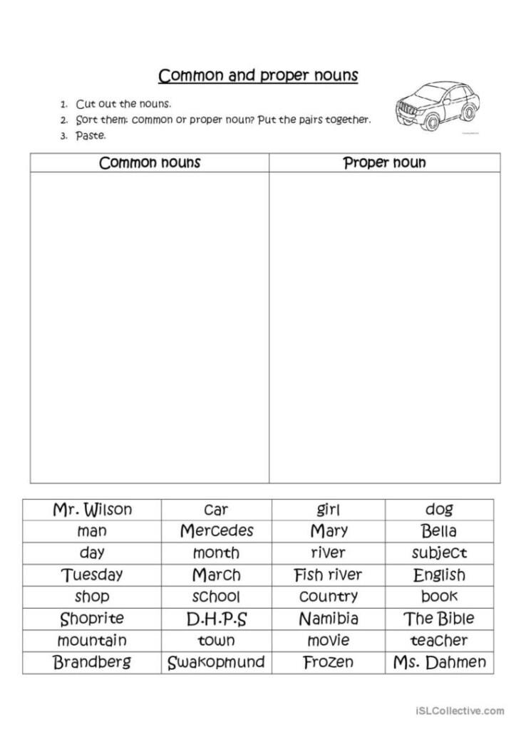 Common And Proper Nouns General Gram English ESL Worksheets Pdf Doc - Common Proper And Collective Nouns Worksheet Pdf