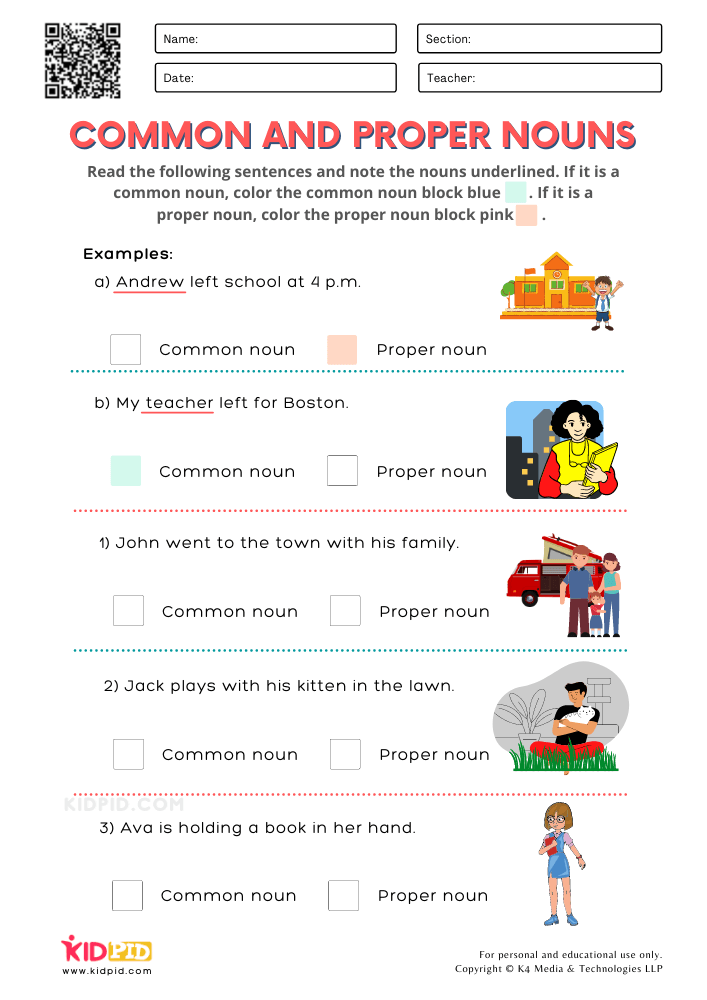 Common And Proper Nouns Printable Worksheets For Grade 2 Kidpid - Common And Proper Nouns Worksheet 2Nd Grade