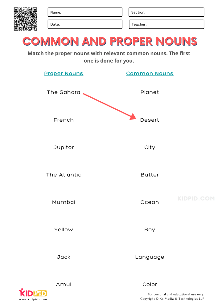 Common And Proper Nouns Printable Worksheets For Grade 2 Kidpid - 2Nd Grade Common And Proper Nouns Worksheet With Answers