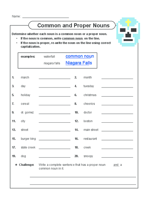 Common And Proper Nouns Worksheets Grade 3 - Common And Proper Nouns 3Rd Grade Worksheets