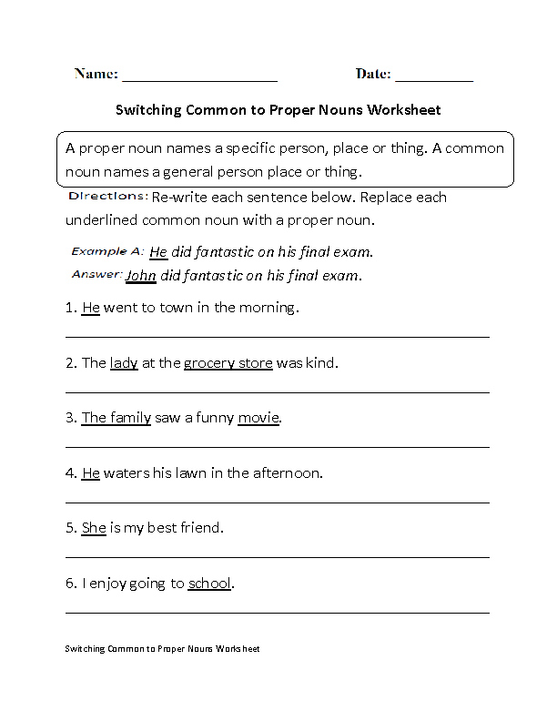 Common And Proper Nouns Worksheets Grade 5 - Common And Proper Nouns Worksheets Pdf Grade 5