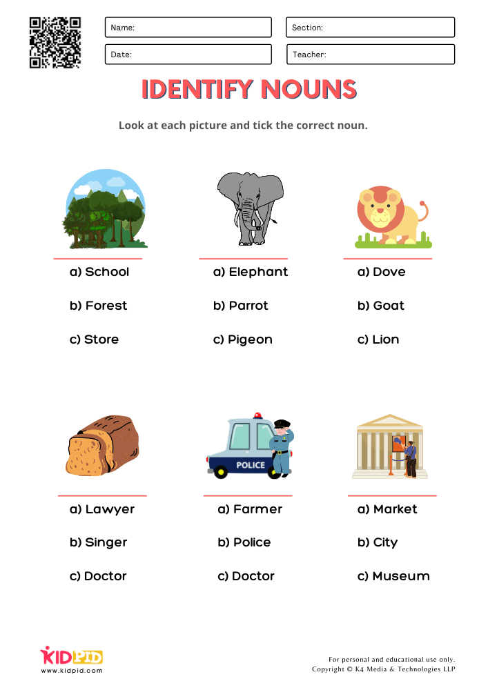 Common Noun Worksheets For Grade 1 - First Grade Noun Worksheets For Grade 1