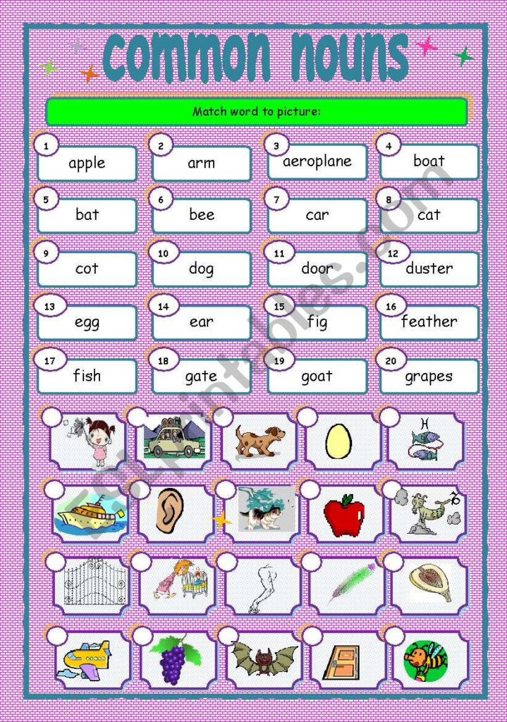 Common Nouns ESL Worksheet By Carme Sammut - Esl Nouns Worksheets Pdf