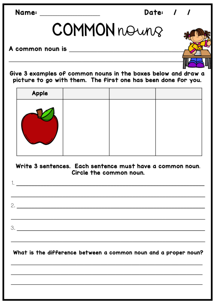 Common Nouns Worksheet Year 1 - Common Noun Worksheet Year 1