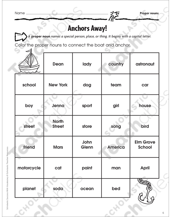 Common Proper Nouns Grade 2 Differentiation Pack By - Noun Differentiation Worksheets