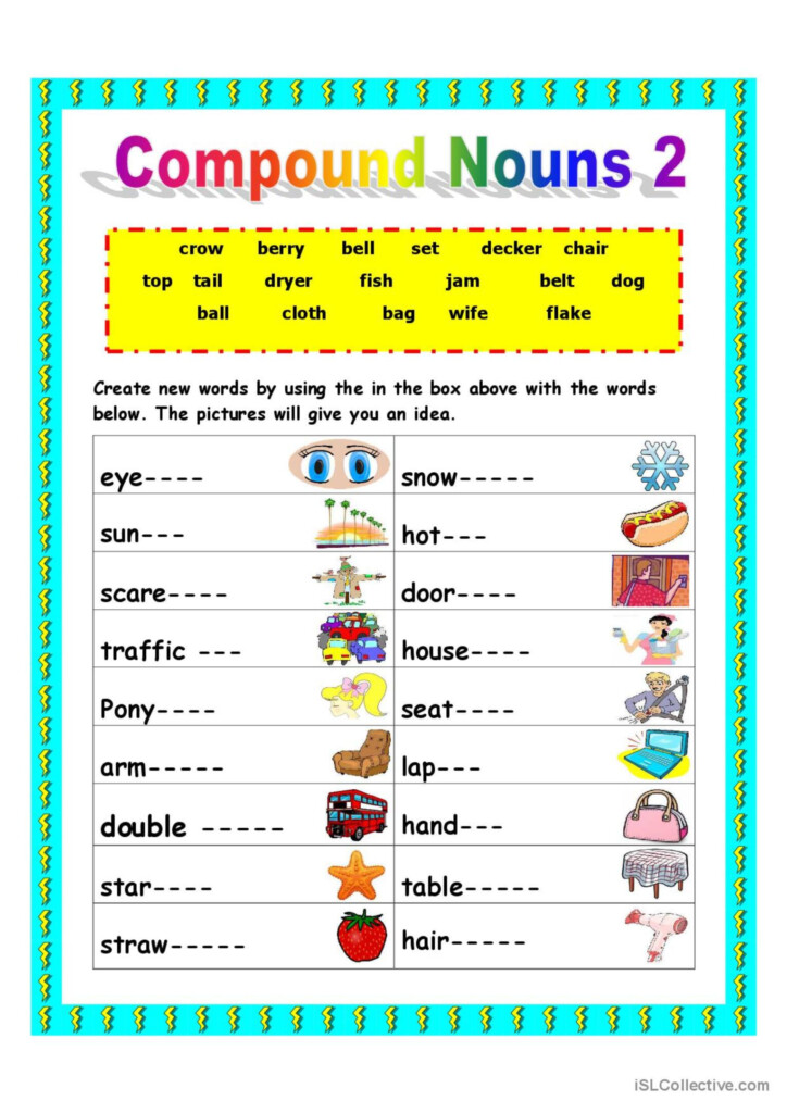 Compound Nouns 2 English ESL Worksheets Pdf Doc - Compound Noun Worksheets Esl