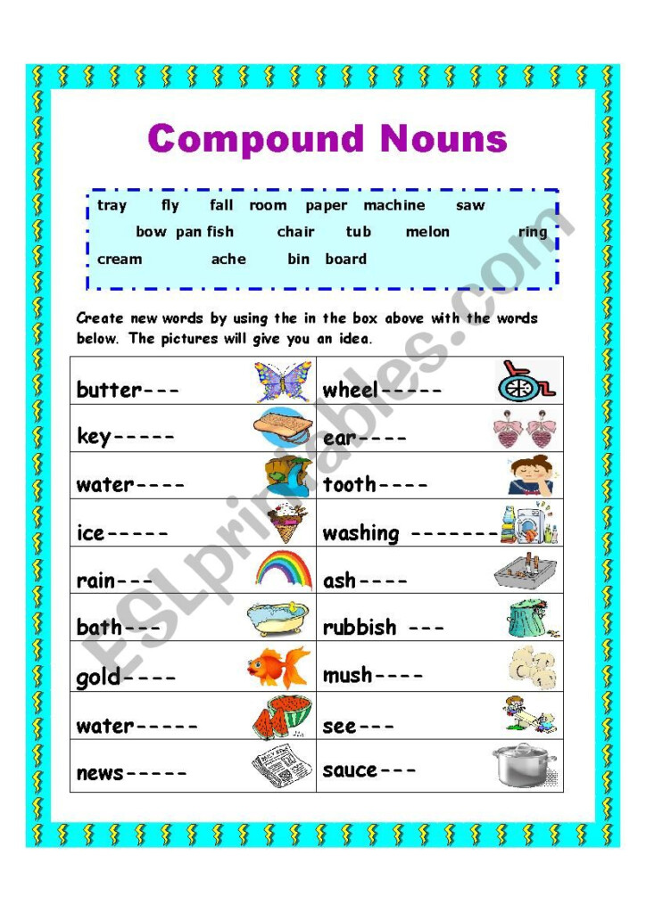 Compound Nouns ESL Worksheet By Elle81 - Compound Noun Worksheets Esl