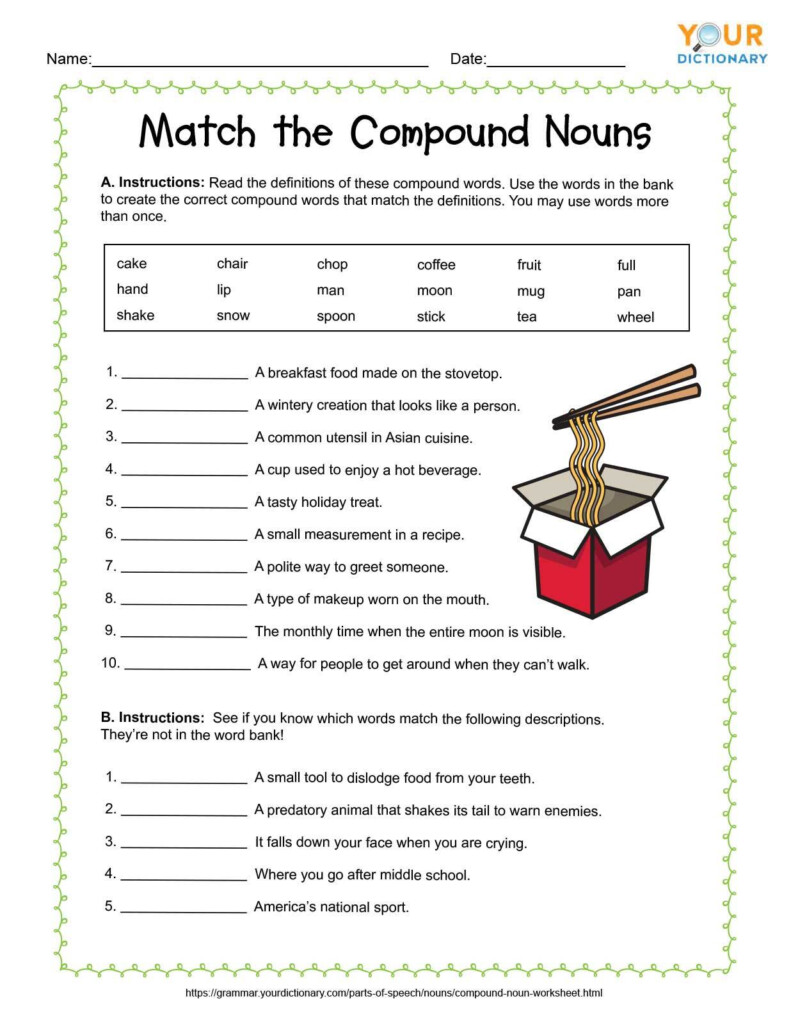 Compound Nouns Worksheet For Grade 4 Free Worksheet Images - Compound Noun Worksheet Grade 4