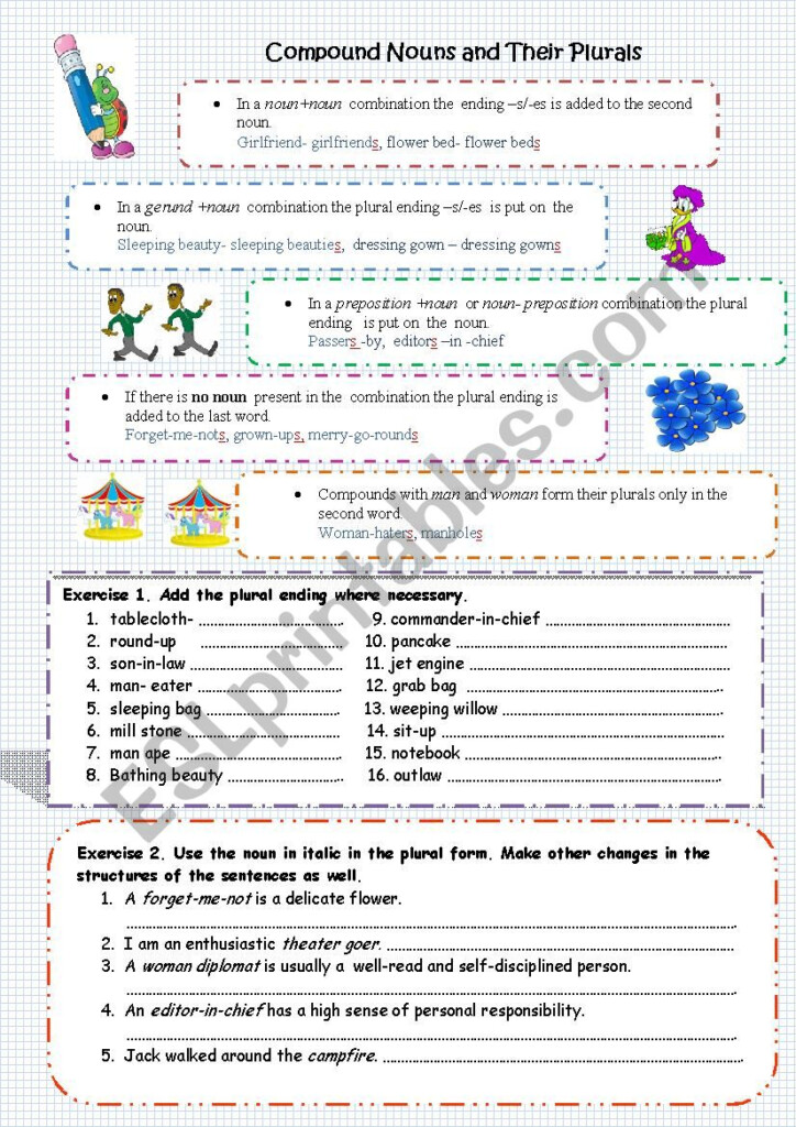 Compound Nouns Worksheets Compound Nouns Worksheets Randy Jennings - Compound Nouns Plural Worksheet