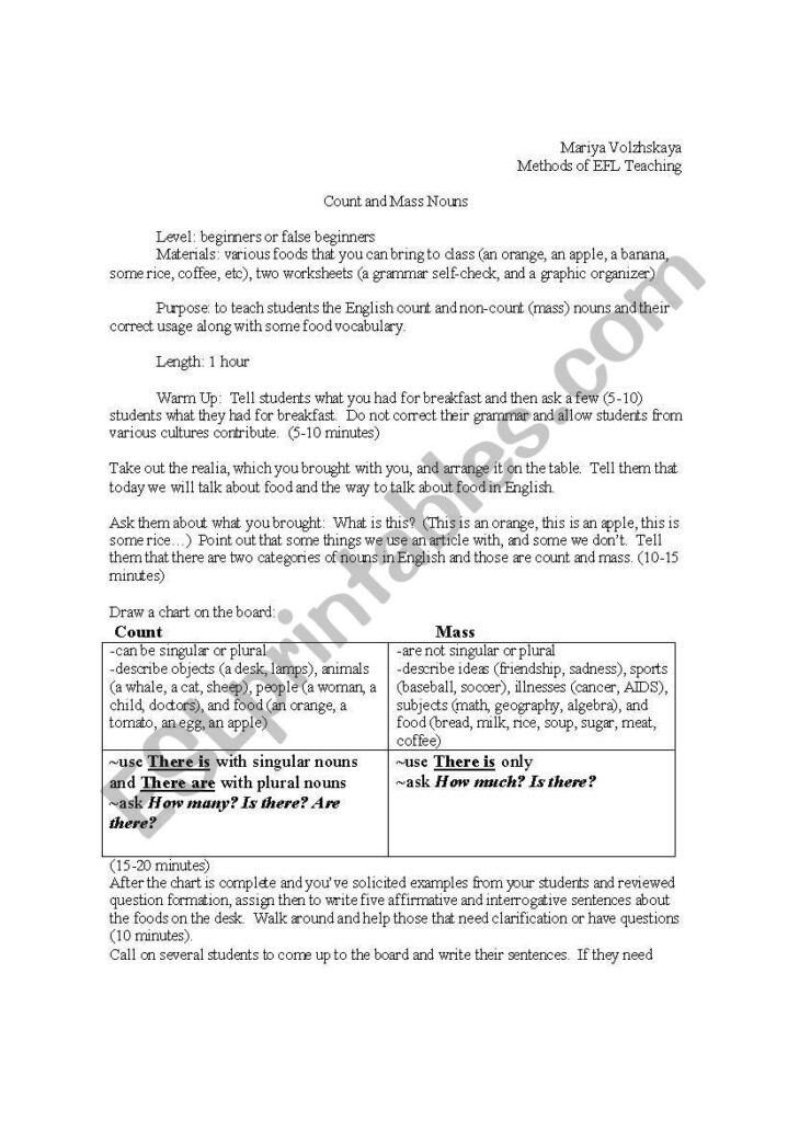 Count And Mass Nouns Worksheets Grade 2 - Mass And Count Nouns Worksheets For Grade 2