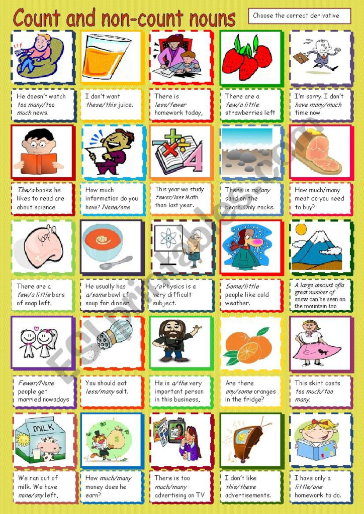 Count And Non count Nouns Determiners ESL Worksheet By Andromaha - Esl Count And Noncount Noun Worksheets