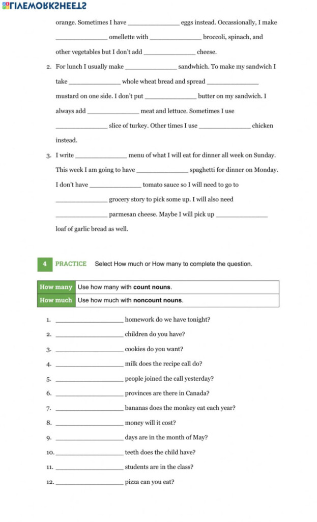 Count And Noncount Nouns Worksheet For Grade 1 CountingWorksheets - Count And Noncount Nouns Worksheets Grade 1