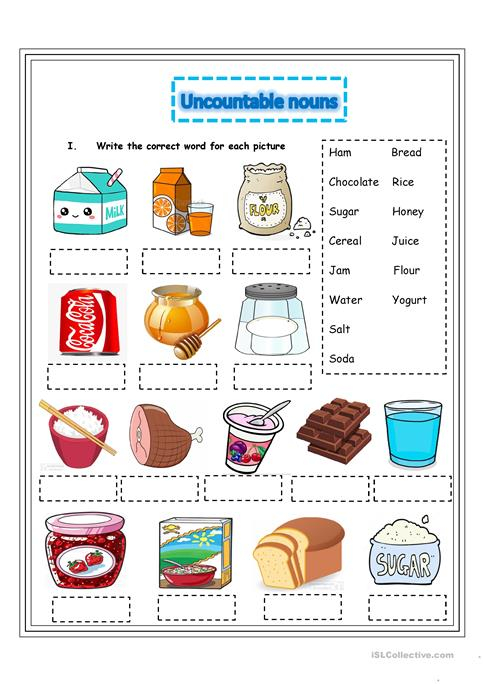 Countable And Uncountable Nouns Worksheet For Kids - Free Printable Worksheets On Countable And Uncountable Nouns