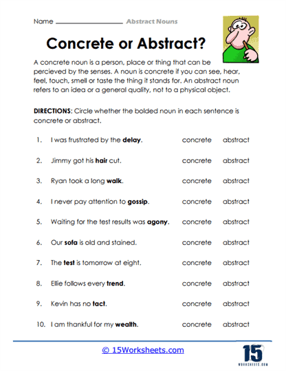 DAY 1 Concrete And Abstract Nouns PDF Worksheets Library - Abstract Nouns Multiple Worksheets