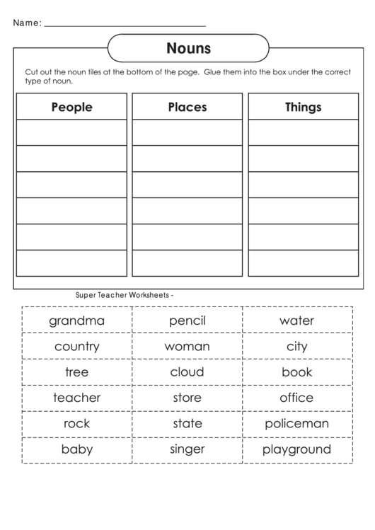 Free Printable Noun Worksheets - Free Printable Nouns Worksheets