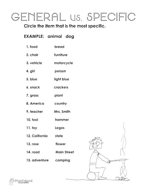 General Vs Specific Writing Skills Language Arts Teacher Free Teacher - General And Specific Nouns Worksheets