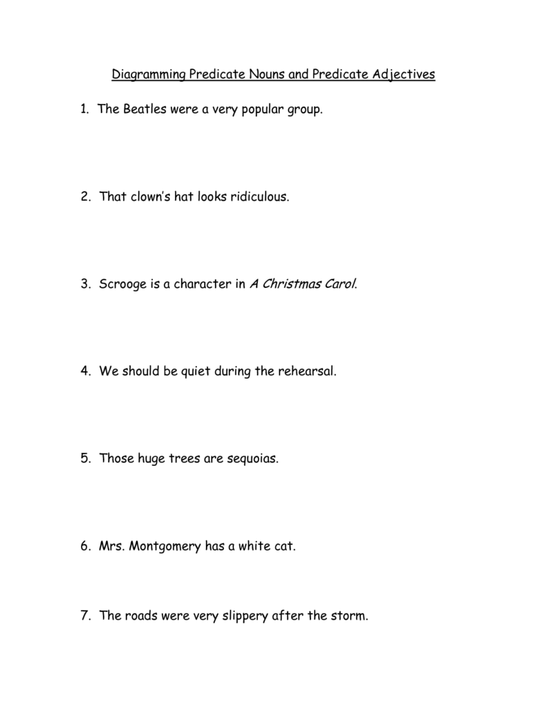 Grade 5 Predicate Nominative Worksheet - Nominative Nouns Worksheets For Grade 5