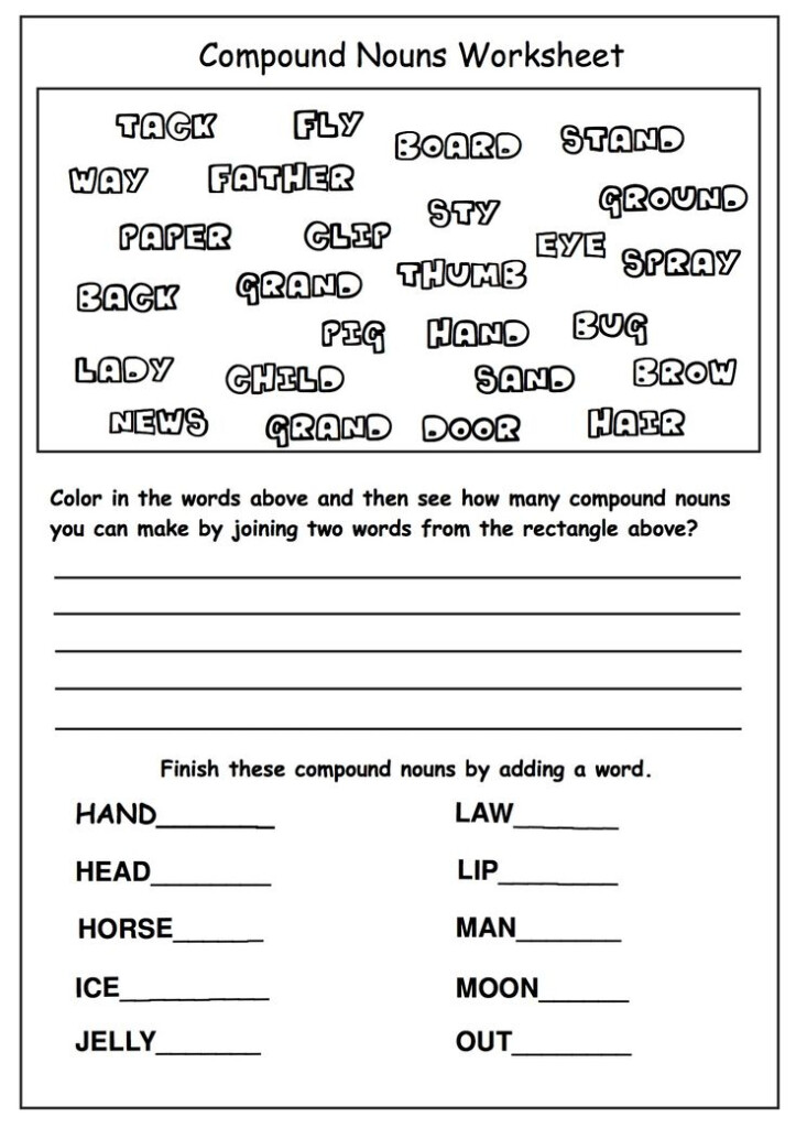 Grammar Worksheets For 6th Grade Nouns - Compound Noun Worksheets 6Th Grade