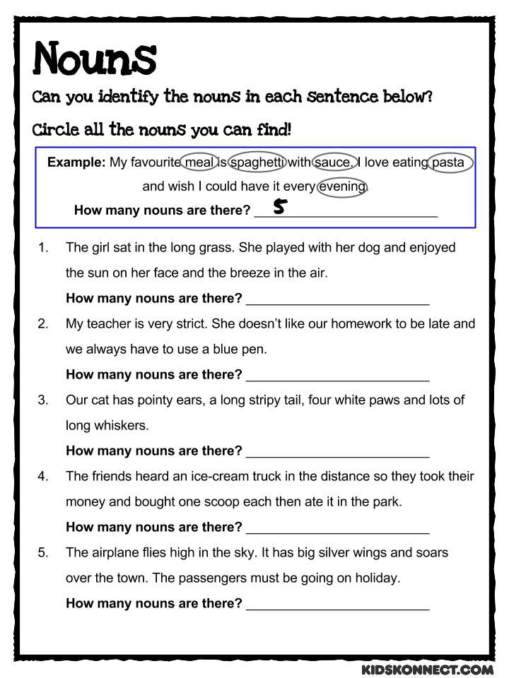 Identifying Nouns Worksheet For Grade 3 - Identifying Nouns In A Sentence Worksheet For Grade 3