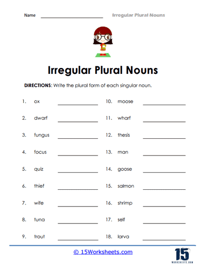 Irregular Plural Nouns Worksheets 15 Worksheets - Irregular Plural Nouns Worksheet Daily Warm Up